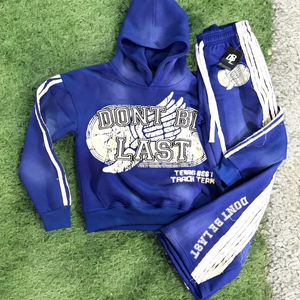 Conjunto Deportivo con Capucha Negra, Logotipo de Estrella Blanca y Estampado de Movimientos, Ropa Casual de Longitud Completa para Adultos, 100% Algodón, Estilo Otoñal - Product Image 6