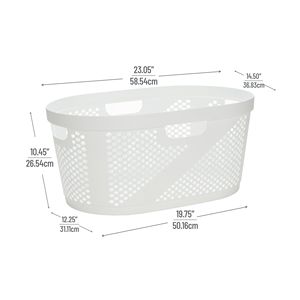Set di 2 Cesti Portabiancheria Ventilati da 40L, Leggeri in Plastica con Manici Intagliati per Bagni e Armadi - Product Image 4