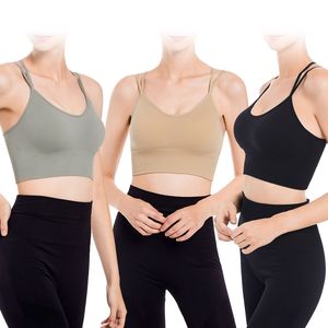 Soutiens-gorge de sport à bretelles croisées pour femmes, lot de 3, soutien moyen, rembourrés, design à bretelles - Product Image 2