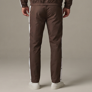 Pantalon de survêtement pour hommes avec boutons latéraux, coupe-vent en nylon, personnalisable avec logo - Product Image 2