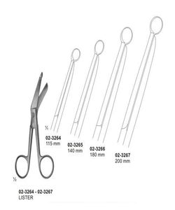 Tijeras para Vendajes Lister de 140 mm, Acero Inoxidable, Tijeras Quirúrgicas para Cortar Vendajes, Instrumento Médico Reutilizable - Product Image 1