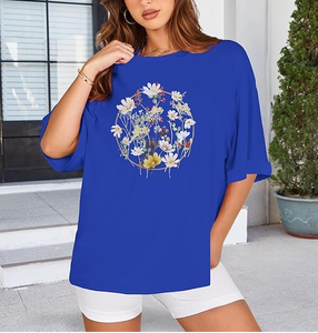 Camisetas Extra Grandes para Mujer, Venta Directa de Fábrica, OEM, Verano, Manga Corta, Casual, Básicas, Holgadas, 100% Algodón - Product Image 2