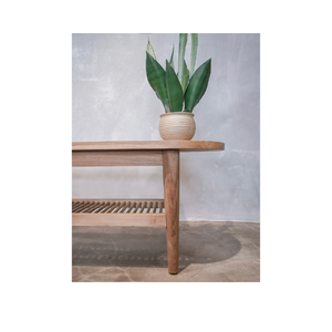 Banc de rangement ovale en bois avec étagère à chaussures pour salon, hôtel, spa - Offre spéciale - Product Image 2