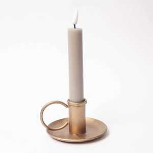 Wholesale Antique <b>Brass</b> <b>Lantern</b> Taper Candle Holder Stand Square Base Ring Handle Handmade Durable Eco-Friendly Hotel Decoration - Product Image 1