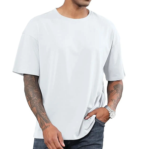 Camiseta de Hombre Oversize con Hombros Caídos, 100% Algodón Jersey, Cuello Redondo, Estilo Casual, Ecológica, Transpirable, Estilo Urbano Holgado - Product Image 5