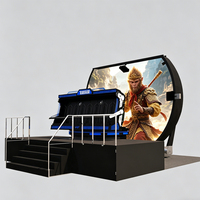 Cine Domo 360 con Simulador de Movimiento 6D, Pantalla Hemisférica, Experiencia Multisensorial (Visión/Sonido/Olor/Tacto/Calor) para Parques de Atracciones