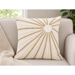 Handwoven Cotton <b>Cushion</b> <b>Cover</b> Textured Rope Embroidery Decorative Throw Pillow <b>Cover</b> - Product Image 1