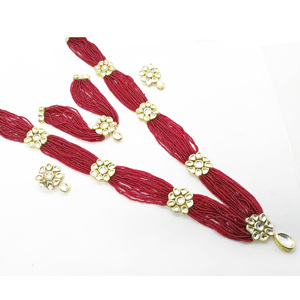 Indian Stylish Layered Pearl Rani Haar Long Kundan Necklace Zircon Alloy Jewellery Set Wedding Engagement Party Gift Hiphop Gold - Product Image 3