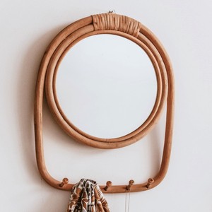 Large Quantity Boho Rattan <b>Bath</b> <b>Mirror</b> Excellent Quality Unique Decor Wall <b>Mirrors</b> Environmentally Friendly - Product Image 1