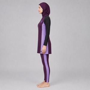 Nouvel ensemble de maillot de bain musulman pour femme, entièrement couvrant, avec hijab, imprimé lettres, respirant et séchage rapide - Product Image 2