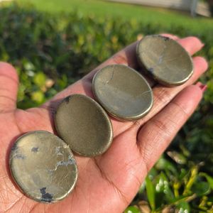 หินอาเกตแร่ไพไรต์ธรรมชาติอาเกตหินนิ้วหัวแม่มือกังวลคริสตัลควอตซ์อัญมณีสำหรับการรักษาเรกินวดตัวนำโชคสไตล์ - Product Image 4