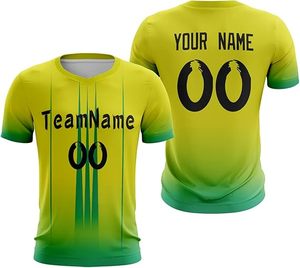 Maillot de football personnalisé sublimé, col en V, manches courtes, imprimé géométrique, respirant, unisexe, nom et numéro de l'équipe adulte 00 - Product Image 6