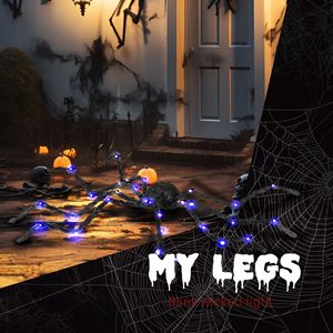 Decorazione di Halloween: Ragno Luminoso Gigante da 8,25 Pollici con Zampe Pieghevoli per Esterni - Product Image 4