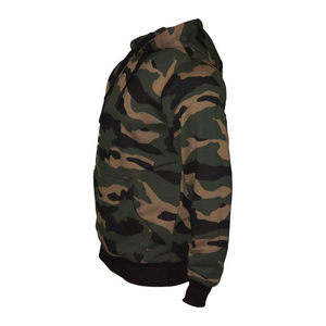 Sweat à capuche surdimensionné pour homme en coton biologique de haute qualité, doublé polaire, motif camouflage, avec poche kangourou, logo personnalisé, pour l'hiver - Product Image 5