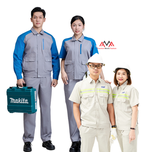 GOOD PRICE Long Sleeves Stand Collar Work Clothes Custom Overall Mechanic Electrical Safety Outdoor Worksuit LOW MOQ/Free sample - Product Image 1