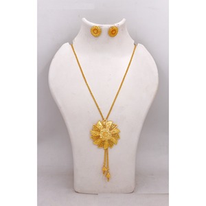 <b>Gold</b> Plated Necklace <b>Set</b> Jewelry Ethiopian Earring Pendant Necklace <b>Set</b> Dubai Women <b>Set</b> Africa India Nigeria Wedding Gift Party - Product Image 2