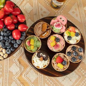 10.2in Wooden <b>Cake</b> <b>Stand</b> Wood Cupcake <b>Stand</b> Detachable with Round Pedestal Holder Display Table Decorating for <b>Cake</b> - Product Image 6