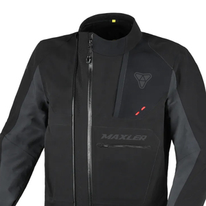 Blouson moto Sapro pour homme, en textile côtelé réfléchissant, avec protection airbag Protaper, coupe courte, style urbain, col montant - Product Image 3