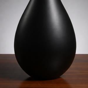 Luxury <b>Matte</b> Black Metal Flower Vase Elegant Handcrafted Slim Neck Design Modern Home Decor <b>Table</b> Centerpiece Single Unit Only - Product Image 4
