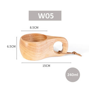 Taza de Madera Hecha a Mano Clásica, Creaciones Lavie, Ecológica, 200 ml, Perfecta para Café, Té, Leche, Viajes a la Naturaleza, Camping, Cómoda - Product Image 6