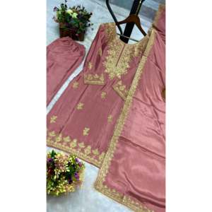 Women's Fancy Suit Set with Embroidery Sequence Work <b>Lace</b> Border - Product Image 6