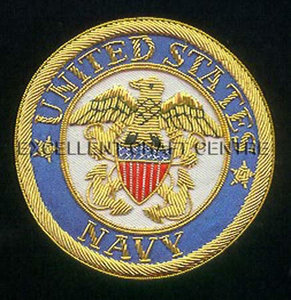 USA N-A-V-Y High Quality Lace Embroidered Patch <b>Sew</b>-On Fabric Badge Circular Luxury Design for Garment - Product Image 5