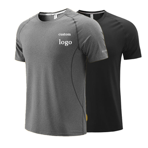 T-shirt uni à manches courtes en polyester et élasthanne ultra doux, séchage rapide, taille américaine, personnalisable, pour hommes, t-shirts de sport - Product Image 1
