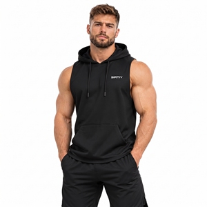 <b>Men's</b> <b>Sleeveless</b> Pullover <b>Hoodie</b> Sportswear Athletic Training Hooded Tank Top Bodybuilding Regular Fit Gym Top Spring Breathable - Product Image 3