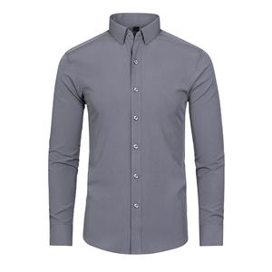 Chemise décontractée pour homme en popeline unie à manches longues 100 % coton – Meilleur prix, tendance, très vendue, qualité supérieure - Product Image 3
