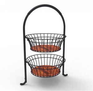 Black Wire Magazine Storage Rack Office <b>Desk</b> Organizer Wooden Bottom Book <b>Holder</b> <b>File</b> Organizer Document Storage - Product Image 3