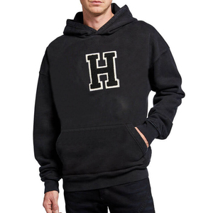 เสื้อฮู้ดดี้ผู้ชาย 450gsm แบบสวมหัว ทรงโอเวอร์ไซส์ ปักลายเชนิลล์ ผ้าฝ้าย เสื้อฮู้ดดี้หนานุ่ม สไตล์สตรีทแวร์ - Product Image 1