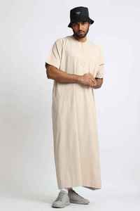 Túnica Islámica Árabe para Hombre, Marca Manufacturer Man Thobes, Cuello de Dos Tonos, Túnica Tradicional Musulmana de Manga Larga, Jubba Elegante - Product Image 4