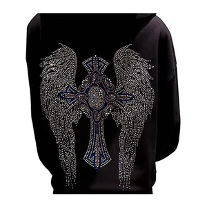 Custom <b>Black</b> High Quality Embroidered Chenille Logo Men Skull Spider Thick Bling <b>String</b> Oversized Rhinestone Winter 100% Cotton - Product Image 3