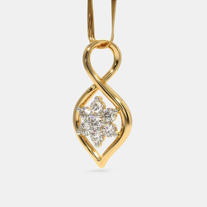 Collar con Colgante de Diamante Cultivado en Laboratorio con Diseño Floral Infinito en Oro Amarillo - Product Image 3