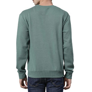 Sudadera casual de color liso antipilling con cuello redondo y estampado serigrafiado para hombre, la más vendida. - Product Image 3