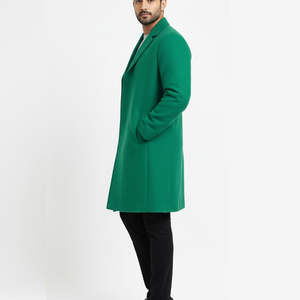 <b>Men's</b> Formal Long <b>Trench</b> Overcoat Wool Canvas Business Winter OEM Factory Custom Logo Design Breathable Quick-Dry - Product Image 4