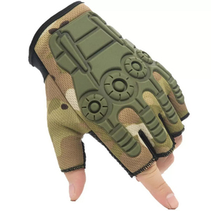 Gants tactiques en cuir demi-doigts pour la randonnée en plein air, la chasse, le sport, la gym, l'entraînement et l'équitation - Product Image 2