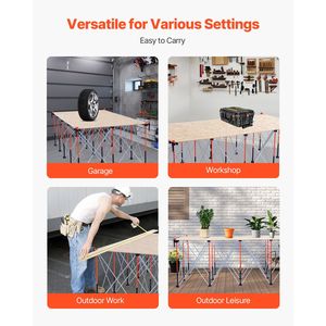 Banc de travail pour le travail du bois 8,05 x 4,13 pieds, banc de travail pliable, capacité de charge de 6000 lb, pas d'assemblage, support de travail portable et pliable - Product Image 4