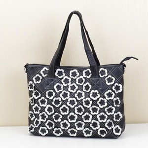 Sac fourre-tout Ando en cuir de vachette véritable pour femme, sac à main à bandoulière avec patchwork floral et sangle amovible - Product Image 2