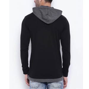 Sweat à capuche en coton pour homme, coupe classique, doublure polaire épaisse, épaules tombantes, imprimé uni, personnalisable, tricoté pour l'hiver, haute qualité - Product Image 3