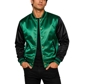 High Quality Custom Satin Bomber <b>Jacket</b> Polyester Winter <b>Men</b> College Baseball Satin Varsity <b>Jacket</b> For <b>Men</b> - Product Image 1