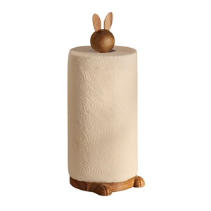 Porte-rouleau de cuisine en bois en forme de lapin, support décoratif pour essuie-tout en gros du Vietnam, organisateur de table de Pâques - Product Image 2