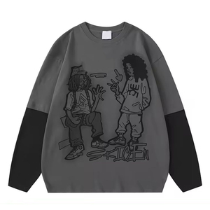 เสื้อยืดแขนยาวสองชั้นคุณภาพพรีเมียมแบบใหม่ หนานุ่ม สวมใส่สบายสำหรับผู้ชาย พร้อมดีไซน์สั่งทำพิเศษ - Product Image 1