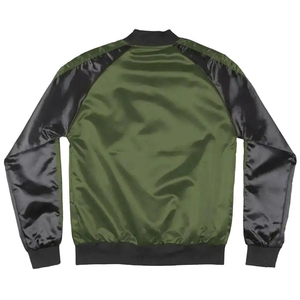 Hot Selling Women's Trendy Satin Jacket Full Sleeve Stand Collar 100% Silk <b>Material</b> Custom Logo Men's Satin Varsity Jacket - Product Image 2