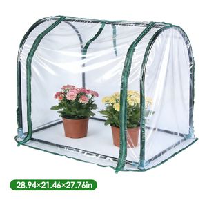 Mini serre portable 73,5 cm x 54,5 cm x 70,5 cm, tente de jardin intérieure/extérieure pour la germination des graines et l'entretien des plantes, couleur vert printemps - Product Image 2
