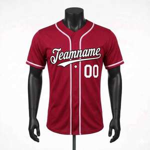 Camiseta de Béisbol con Botones y Rayas de Pakistán, Diseño Personalizado, Impresión por Sublimación, Transpirable, 100% Poliéster, Camisetas de Softbol - Product Image 1