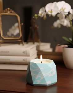 Blue Pyramid Shape Ceramic Jar <b>Candle</b> Scented Luxury <b>Candle</b> Clean Burn Best for Home Decor and Gifting Purpose Diwali <b>gift</b> candl - Product Image 2