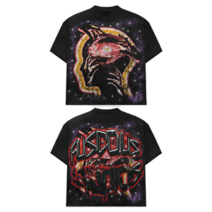 เสื้อยืดผู้ชาย 100% ผ้าฝ้าย ทรงโอเวอร์ไซส์ ไหล่ตก สไตล์สตรีทแวร์ เสื้อผ้าผู้ชาย สกรีนโลโก้ได้ เนื้อผ้าหนา ทรงบ็อกซี่ เสื้อยืดลายกราฟิกสำหรับผู้ชาย - Product Image 3