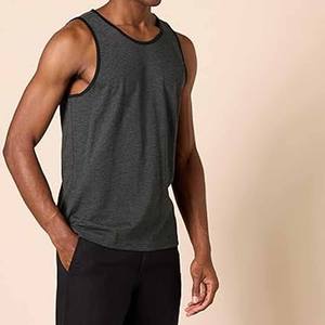 Men's Gym Tank <b>Top</b> Loose Fit Long Line Cotton Knitted Fabric <b>Plus</b> <b>Size</b> Casual Style with Curved Hem - Product Image 4