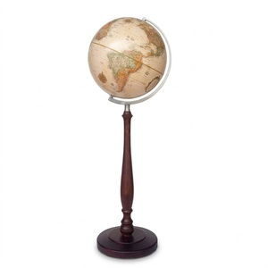 Globe terrestre lévitant vintage haut de gamme avec base en bois, globe géographique rotatif, décoration de bureau éducative antique - Product Image 1